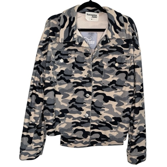 Savanna Jane Camo Utility Jacket - Black, Tan, Cream - Picture 2 of 10